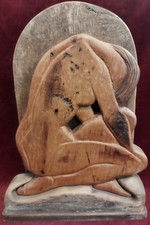 SCULTURA LEGNO DONNA di ADOLF VALLAZZA - 1982 - Altezza 37 cm