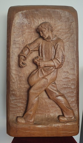 Bassorilievo scolpito legno - , a