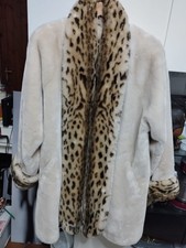 Pelliccia ecologica maculata donna con fodera paisley | Faux fur coat