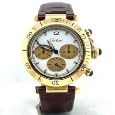 Cartier Pasha Cronografo Quarzo 38mm 18k Oro Giallo Orologio da Uomo WJ130009