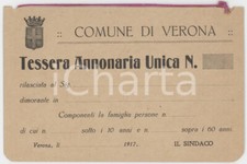 1917 VERONA Tessera annonaria