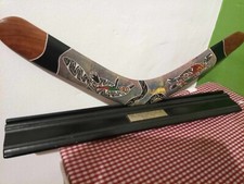 boomerang aborigeno art paul bong (bindor bullini) australia dipinto a mano
