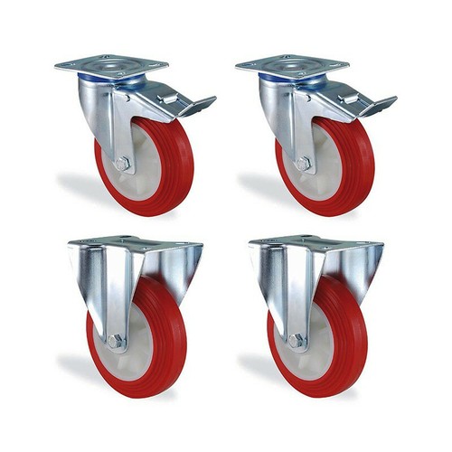 Set ruote girevoli freno - , e