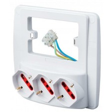 ROSI MATERIALE ELETTRICO MULTIPRESA DA PARETE 3 POSTI SCHUKO COLORE BIANCO RS941