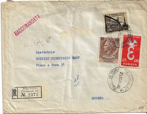 1958 busta viaggiata - 1958,