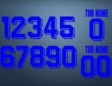 NUMERI PER MAGLIA CALCIO ANNI 90 TRIDIMENSIONALI MATCH WORN ISSUED SHIRT AZZURRO