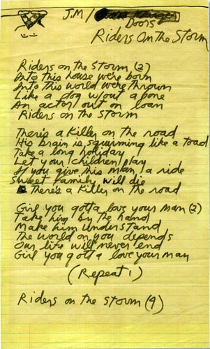 Doors jim morrison handwritten - morrison,