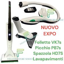VORWERK FOLLETTO VK7S SENZA FILO COMPLETO HD7 LAVAPAVIMENTI PICCHIO  ACCESSORI
