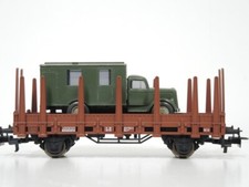 Marklin  carro pianale a sponde  della DB con automezzo militare Roco R.147