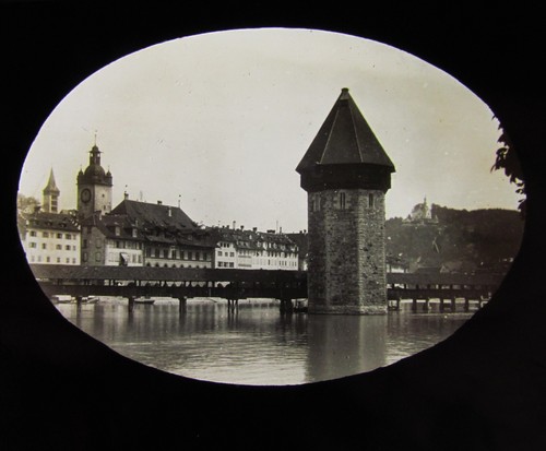 Glass magic lantern slide - magic,