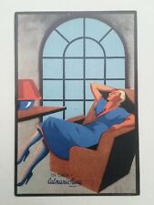 CARTOLINA CALMANTE ROSA DIVANO DONNINA LIBERTY MEDICINALI PUBBLICITARIA