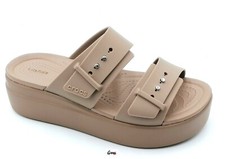 Crocs donna sandali ciabatta platform color Latte 206453 brooklyn buckle lowwdg