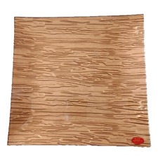 PIATTO QUADRATO IN VETRO ARTISTICO DORATO CON ANGOLI SVASATI CON SCATOLA