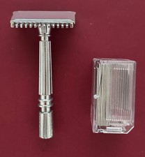 Rasoio di sicurezza vintage GEM Micromatic anni '30 SE 1739280-1773614 nuovo con 8 lame
