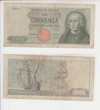 Repubblica: 5.000 / 5000 lire Colombo I tipo (1 Caravella) 20/01/1970
