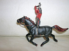 SOLDATINI CROMOPLASTO-CROMINI-65mm-INDIANO CON ASCIA E SCUDO SU CAVALLO NERO