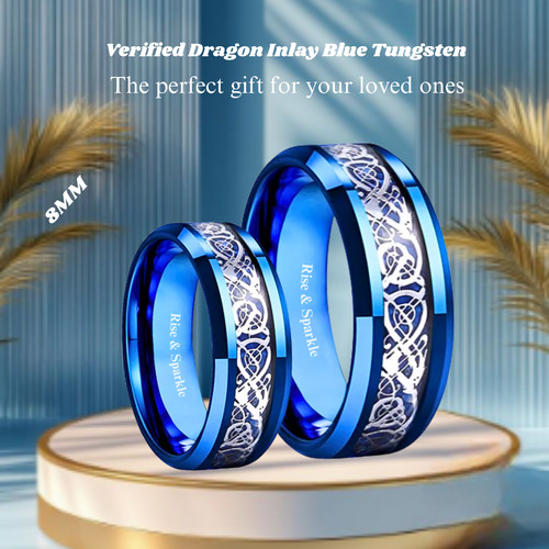 Anello tungsteno blu mm - anello,
