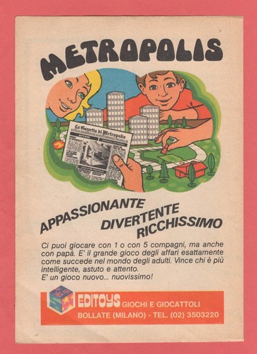 Editoys metropolis anno 1975 - metropolis,