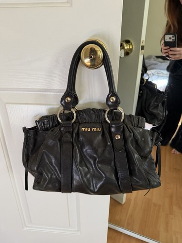 Borsa miu pelle - pelle, nera