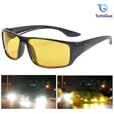 Occhiali Per Auto Visione Notturna Protezione UV Gialli Occhi Guida Abbaglianti