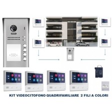 KIT VIDEOCITOFONO 2 FILI 4 FAMIGLIE QUATTRO COLORI PRODOTTO ITALIANO TIPO URMET