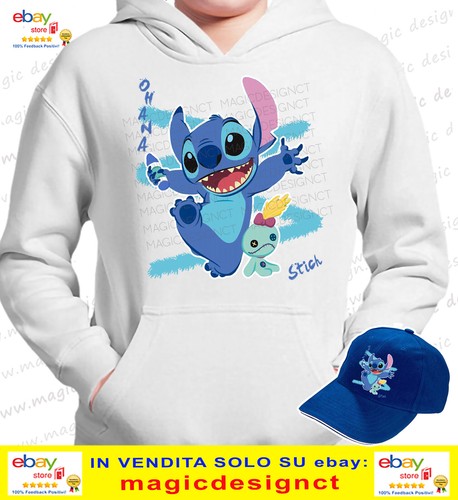 Stitch felpa cappuccio tascone - cappuccio,