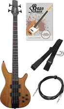 Basso Elettrico 4 Corde Naturale Corpo in Tiglio 2 Humbucker Set Cavo Cinghia