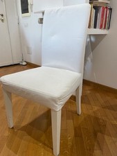 6 sedie ikea bergmund tessuto sfoderatile bianco gambe bianche