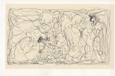 Emilio Greco - Estudios para la Puerta de Orvieto - Litografía, 1961