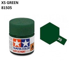 Vernice acrilica TAMIYA "X5 GREEN 81505" boccette pennello e aerografo