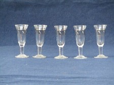 Set 5 bicchieri da liquore in cristallo e argento Italia Epoca anni 1940/50