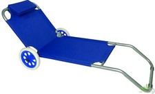 SEDIA SPIAGGINA LETTINO SPIAGGIA TROLLEY CON RUOTE TRASPORTABILE 150X65X61 CM