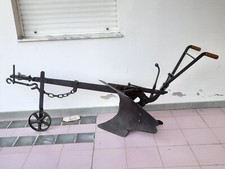 ANTICO ARATRO VOLTAORECCHIO TRAINO BUOI IN FERRO BATTUTO ANNI '40 RESTAURATO