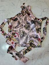 Top halter Vicolo rosa con fantasia floreale tg. unica nuovo