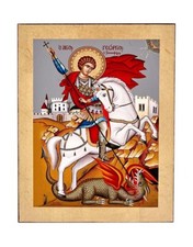 Icona In Legno Ortodossa Greca