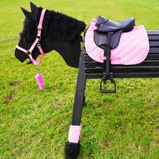 L-Sport Set Completo Sella e Cavalletto e Bende per Cavallo in Legno