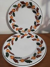 RICHARD GINORI Mondovì PAOLA QUERCIA GHIANDE 2 PIATTI PIANI PORCELLANA VINTAGE 