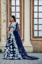 Georgette di seta indiana Kasturi Lehenga Choli con Dupatta per donna