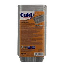 Cuki VASCHETTE IN ALLUMINIO 1/2 PORZIONE R 109G  100 PZ CUCINA ASPORTO TRASPORTO