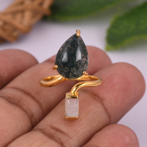 Anello pietra nascita doppia - pietra,