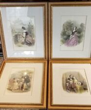 STAMPE FRANCESI D'EPOCA INCORNICIATE (CON VETRO) LOTTO 4 STAMPE (38cm X 31cm)