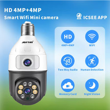 TELECAMERA WIFI ALLARME DOPPIA CAMERA DUAL CAM ICSEE E27 PTZ MOTORIZZATA FULL HD