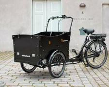 AMCargoBikes Deluxe Tadpole Cargo Triciclo Elettrico 9Ah 36v 6 Velocità Shimano -Blk