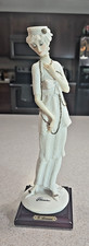 Statuina Giuseppe Armani Firenze - Elegante Signora in Bianco con Cappello e Catena,...