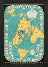 Mappa di volo incorniciato
