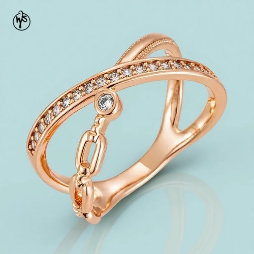 Anello oro rosa con - , zirconi