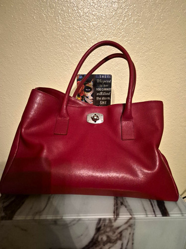 Furla red satchel top handle - top,