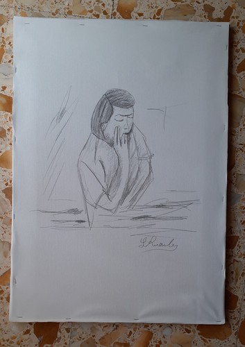 Quadro dipinto 70x50 matita - dipinto,