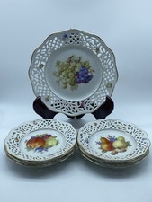 BAVARIA SCHUMAN set 7 Piatti in porcellana Tedesca traforati con Frittata.