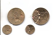 ERRORE DI CONIO SU 50 CENTESIMI FRANCIA 2001 METALLO IN DIFETTO